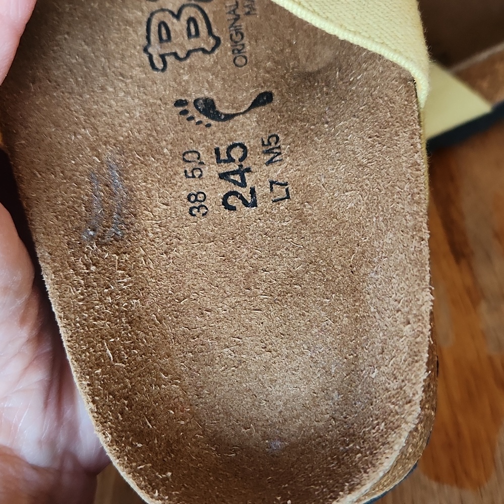 Birkenstock Birki’s Yellow Stretch Strap Sz 9 Sandal - Picture 4 of 13